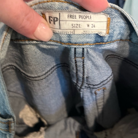Free people straight boho thrashed indie core jeans size 24 - Picture 2 of 2